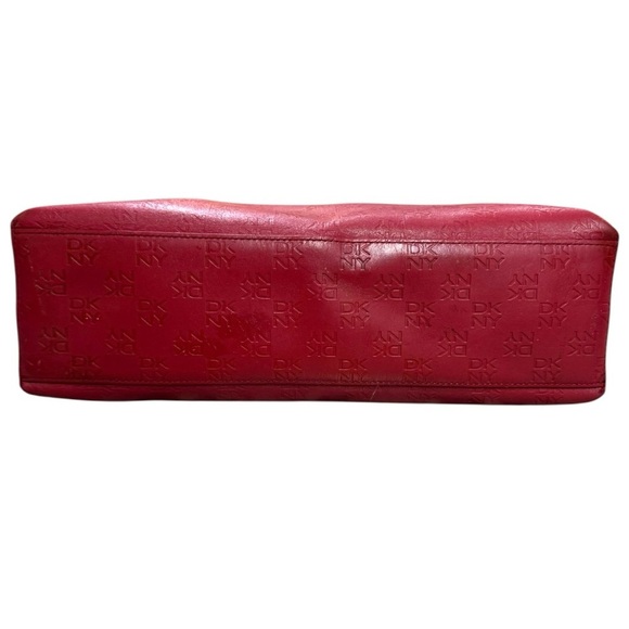 Vintage DKNY Red Leather Monogram Shoulder Bag – Y2K Vibes - Picture 4 of 14